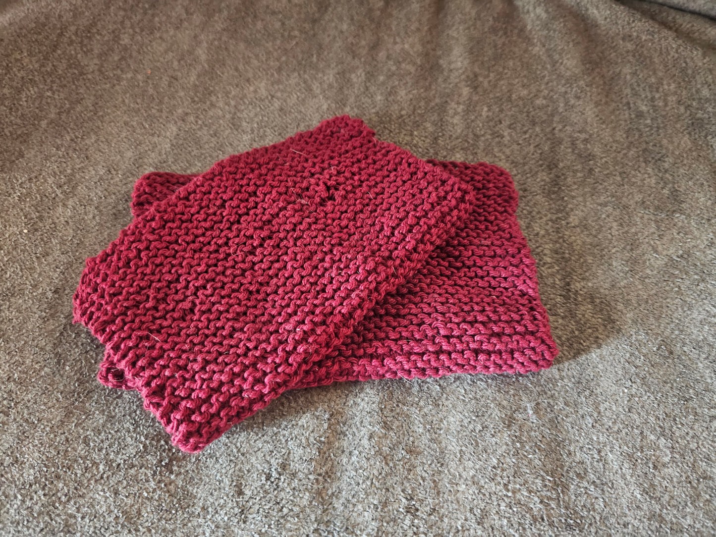 Hand knitted washcloth