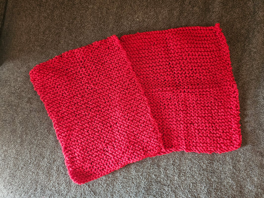 Hand knitted washcloth