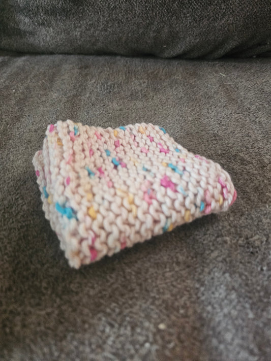 Hand knitted washcloth