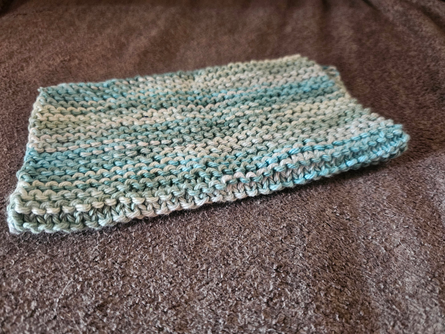 Hand knitted washcloth