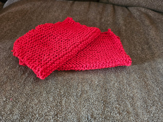 Hand knitted washcloth