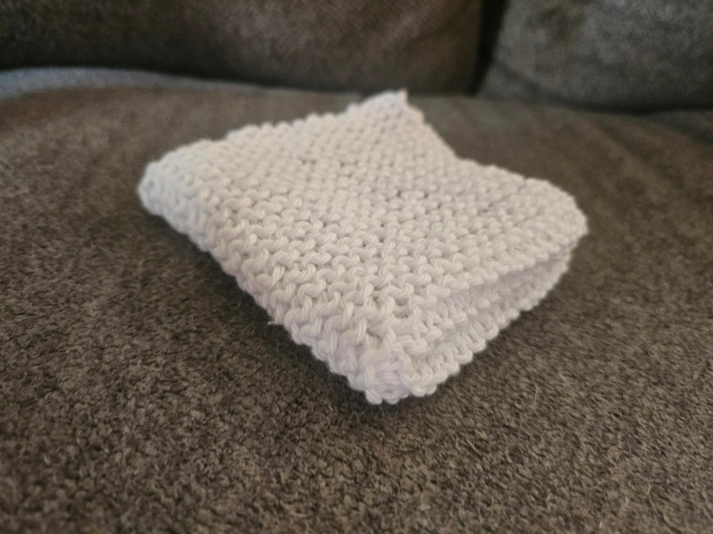 Hand knitted washcloth