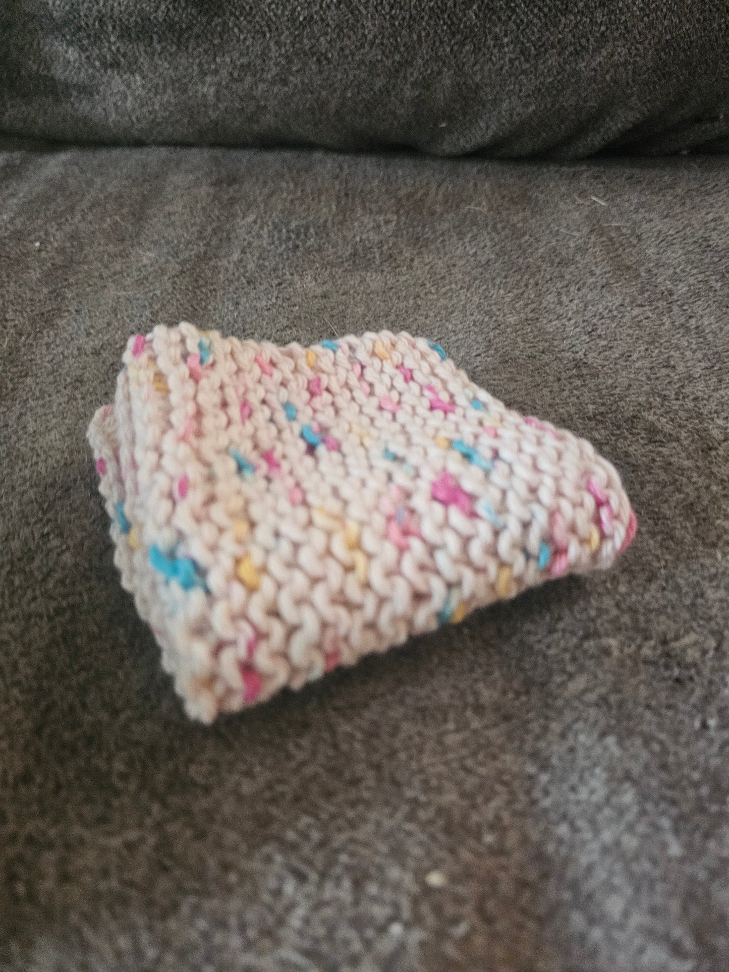 Hand knitted washcloth