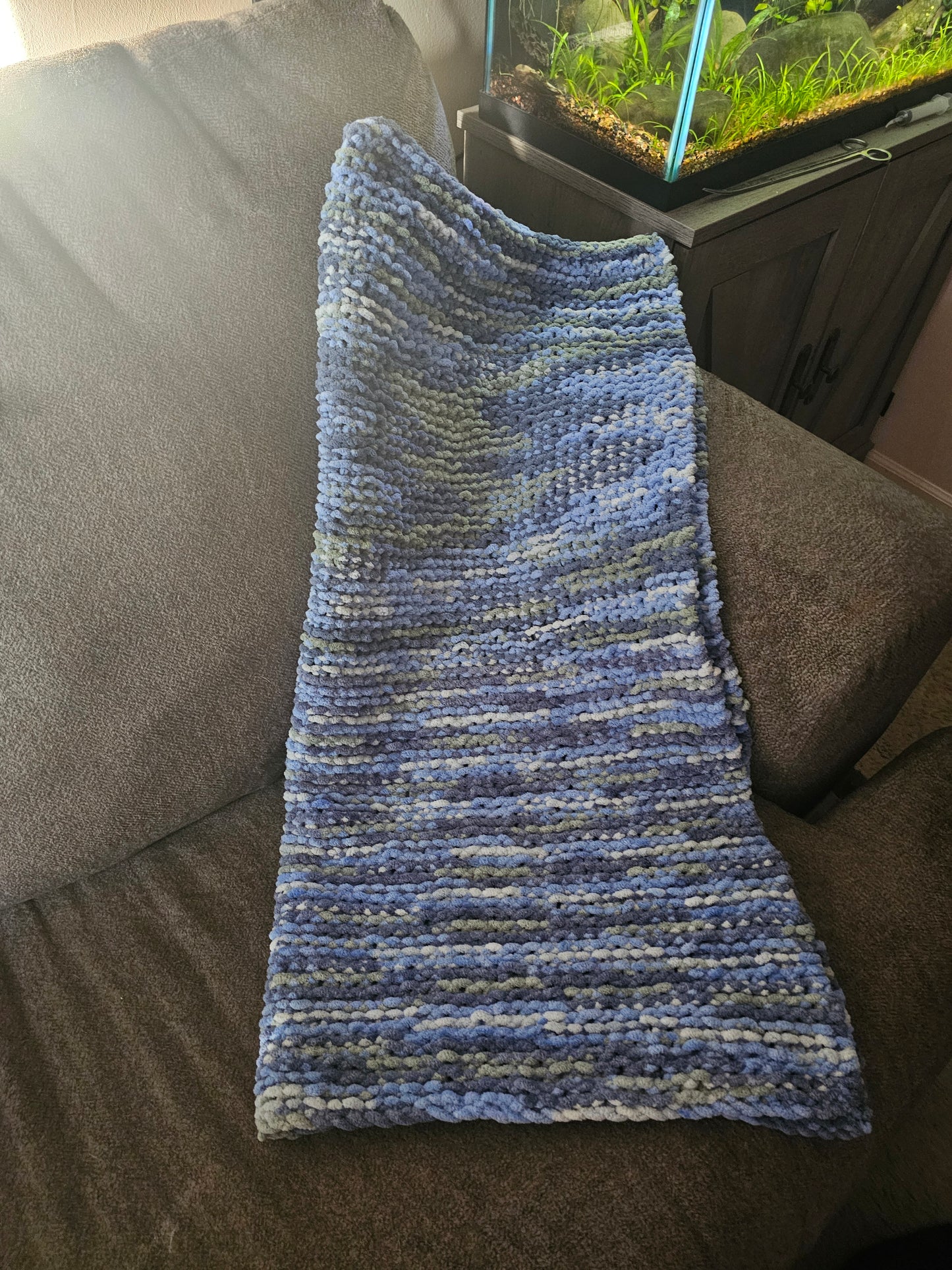 Hand knitted blanket