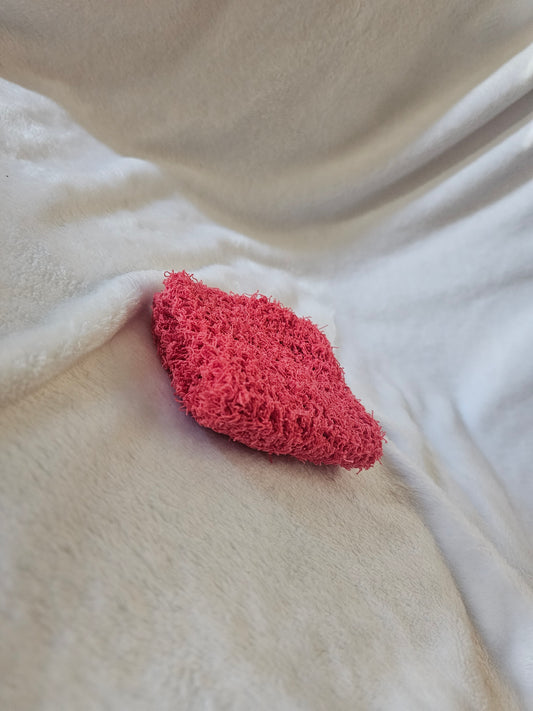 Hand knitted scrubby washcloth