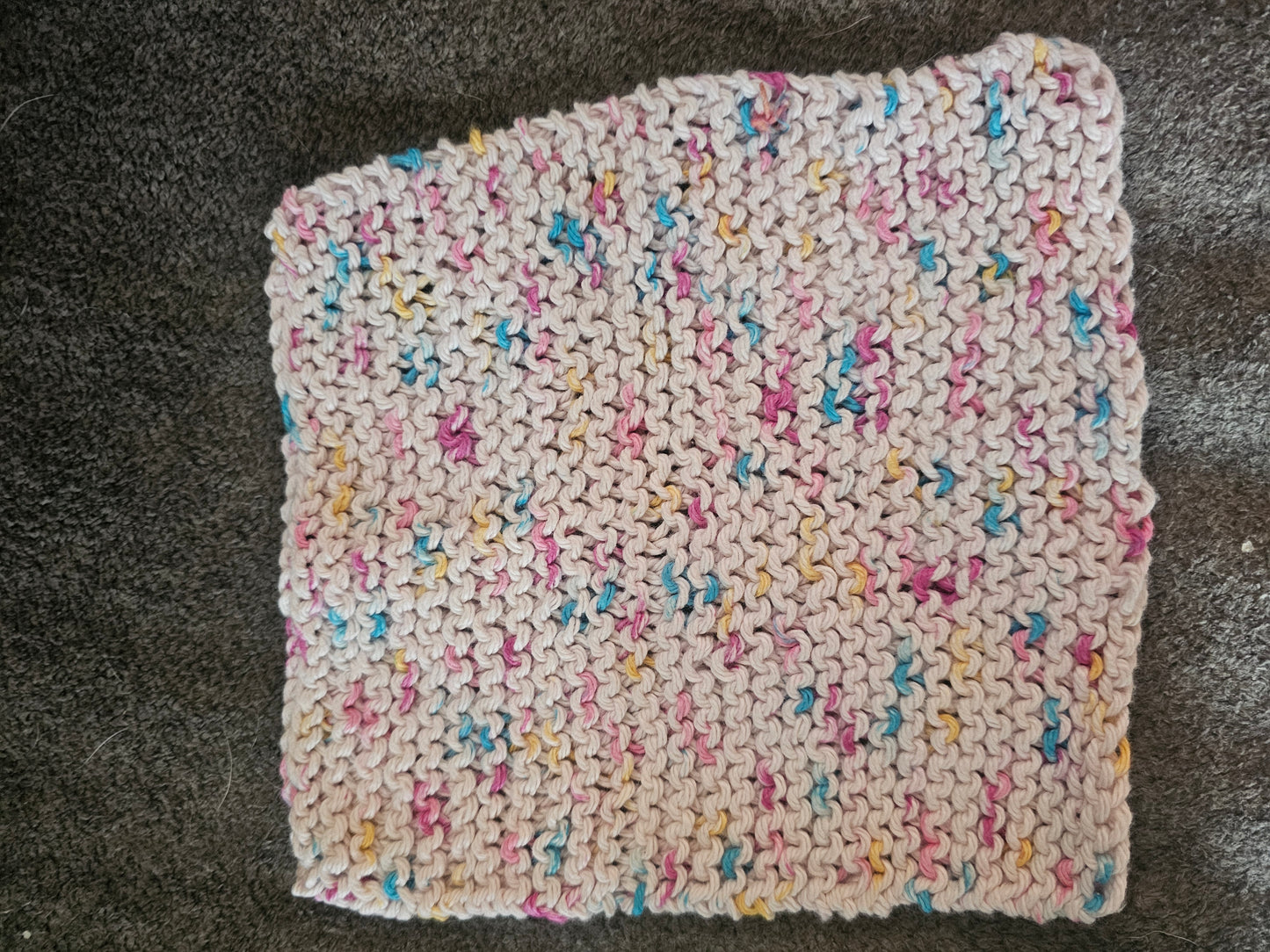 Hand knitted washcloth